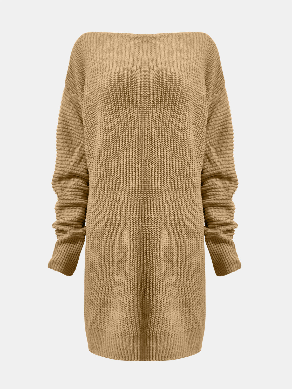 One Shoulder Lantern Sleeve Sweater Dress